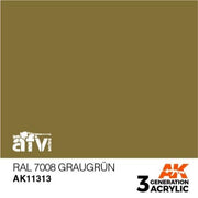 AK Interactive AK11313 AFV Series RAL 7008 Graugrun Acrylic Paint 17ml 3rd Generation
