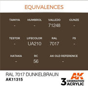 AK Interactive AK11315 AFV Series RAL 7017 Dunkelbraun Acrylic Paint 17ml 3rd Generation