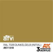 AK Interactive AK11318 AFV Series RAL 7028 Dunkelgelb Initial Acrylic Paint 17ml 3rd Generation