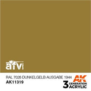 AK Interactive AK11319 AFV Series RAL 7028 Dunkelgelb Ausgabe 1944 Acrylic Paint 17ml 3rd Generation