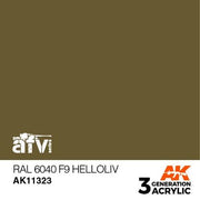 AK Interactive AK11323 AFV Series RAL 6040 F9 Helloliv Acrylic Paint 17ml 3rd Generation