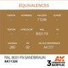 AK Interactive AK11326 AFV Series RAL 8031 F9 Sandbraun Acrylic Paint 17ml 3rd Generation
