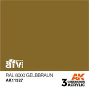 AK Interactive AK11327 AFV Series RAL 8000 Gelbbraun Acrylic Paint 17ml 3rd Generation