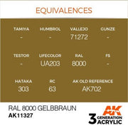 AK Interactive AK11327 AFV Series RAL 8000 Gelbbraun Acrylic Paint 17ml 3rd Generation