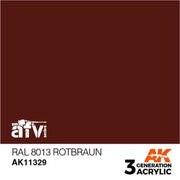 AK Interactive AK11329 RAL 8013 Rotbraun Acrylic Paint 17ml 3rd Generation