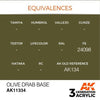 AK Interactive AK11334 Olive Drab Base Acrylic Paint 17ml 3rd Generation