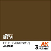 AK Interactive AK11344 AFV Series Field Drab FS30118 Acrylic Paint 17ml 3rd Generation