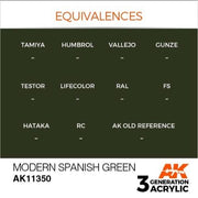 AK Interactive AK11350 AFV Series Modern Spanish Green Acrylic Paint 17ml 3rd Generation