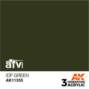AK Interactive AK11355 AFV Series IDF Green Acrylic Paint 17ml 3rd Generation