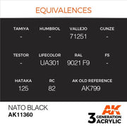 AK Interactive AK11360 NATO Black Acrylic Paint 17ml 3rd Generation