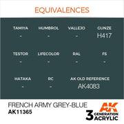 AK Interactive AK11365 AFV Series French Army Grey-Blue Acrylic Paint 17ml 3rd Generation