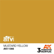 AK Interactive AK11366 AFV Series Mustard Yellow Acrylic Paint 17ml 3rd Generation