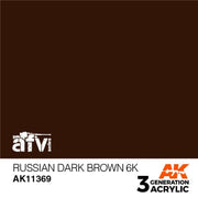 AK Interactive AK11369 AFV Series Russian Dark Brown 6K Acrylic Paint 17ml 3rd Generation