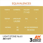 AK Interactive AK11377 Light Stone No.61 Acrylic Paint 17ml 3rd Generation
