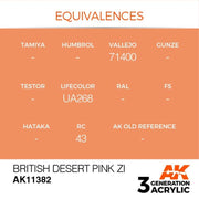 AK Interactive AK11382 AFV Series British Desert Pink ZI Acrylic Paint 17ml 3rd Generation