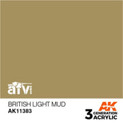 AK Interactive AK11383 AFV Series British Light Mud Acrylic Paint 17ml 3rd Generation