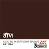 AK Interactive AK11384 AFV Series S.C.C. No.1A Very Dark Brown Acrylic Paint 17ml 3rd Generation