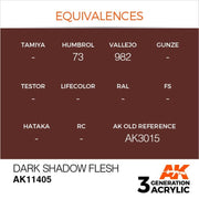 AK Interactive AK11405 Dark Shadow Flesh Acrylic Paint 17ml 3rd Generation