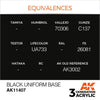 AK Interactive AK11407 Black Uniform Base Acrylic Paint 17ml 3rd Generation