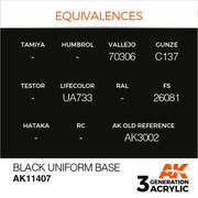 AK Interactive AK11407 Black Uniform Base Acrylic Paint 17ml 3rd Generation