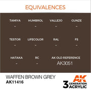 AK Interactive AK11416 Figure Series Waffen Brown Grey Acrylic Paint 17ml 3rd Generation