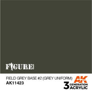 AK Interactive AK11423 Figure Series Field Grey Base No.2 Grey Uniform Acrylic Paint 17ml 3rd Generation
