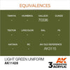 AK Interactive AK11428 Light Green Uniform Acrylic Paint 17ml 3rd Generation