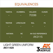 AK Interactive AK11428 Light Green Uniform Acrylic Paint 17ml 3rd Generation