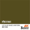 AK Interactive AK11433 US Olive Base Uniform Acrylic Paint 17ml 3rd Generation