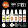 AK Interactive AK11601 Non Metallic Metal: Steel 3rd Generation Acrylic Paint Set