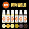 AK Interactive 11606 Non Metallic Metal NMM Gold Set Acrylic 3rd Generation Paint Set