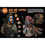 AK Interactive 11613 Skin and Leather Colours Set Acrylic 3rd Generation Paint Set