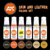 AK Interactive 11613 Skin and Leather Colours Set Acrylic 3rd Generation Paint Set