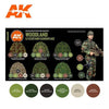 AK Interactive AK11632 Figure Series Modern Woodland And Flecktarn Camouflages Acrylic Paint Set (3rd Generation)