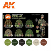 AK Interactive AK11632 Figure Series Modern Woodland And Flecktarn Camouflages Acrylic Paint Set (3rd Generation)