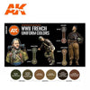 AK Interactive AK11633 Figure Series French Uniform Colors Acrylic Paint Set (3rd Generation)