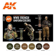 AK Interactive AK11633 Figure Series French Uniform Colors Acrylic Paint Set (3rd Generation)