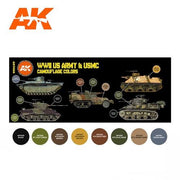 AK Interactive AK11668 AFV Series US Army & USMC Camouflage Colors Acrylic Paint Set (3rd Generation)