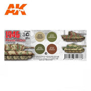 AK Interactive AK11669 AFV Series Panzer Colors 1946 Acrylic Paint Set (3rd Generation)