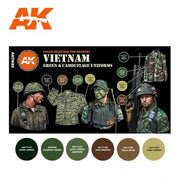 AK Interactive AK11682 Vietnam Green and Camouflage Colours 3rd Generation