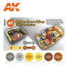 AK Interactive AK11684 AFV Series Grey Yellow Brown Interiors Acrylic Paint Set (3rd Generation)