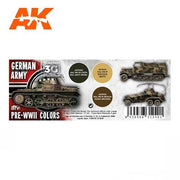 AK Interactive AK11687 AFV Series German Army Pre-WWII Colors Acrylic Paint Set (3rd Generation)