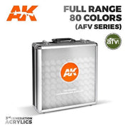 AK Interactive AK11703 Briefcase 80 Colours Acrylics 3 Gen AFV Series