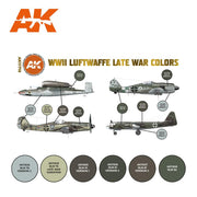 AK Interactive AK11718 Air Series WWII Luftwaffe Late War Colors Acrylic Paint Set (3rd Generation)