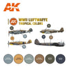 AK Interactive AK11719 Air Series WWII Luftwaffe Tropical Colors Acrylic Paint Set (3rd Generation)