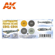 AK Interactive AK11720 Air Series Luftwaffe Fighter Colors 1941-1944 Acrylic Paint Set (3rd Generation)