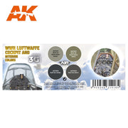 AK Interactive AK11722 Air Series WWII Luftwaffe Cockpit & Interior Colors Acrylic Paint Set (3rd Generation)