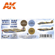 AK Interactive AK11726 Air Series WWII RAF Aircraft Desert Colors Acrylic Paint Set (3rd Generation)