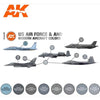 AK Interactive AK11746 Air Series US Air Force & ANG Modern Aircraft Colors Acrylic Paint Set (3rd Generation)