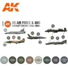 AK Interactive AK11747 Air Series US Air Force & ANG Aircraft 1960s-1980s Acrylic Paint Set (3rd Generation)
